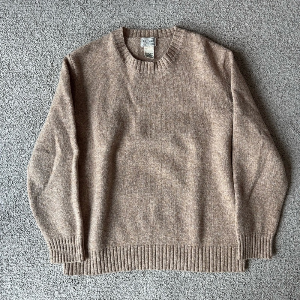 LL Bean Tan Shetland Sweater